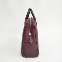 ARTS&SCIENCE Short handle bowling bag M レザーハンドバッグ 革 ボストン ボストンバッグ ボルドー レディース アーツ&サイエンス【中古】5-0409G◎