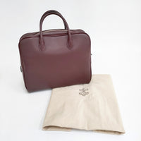 ARTS&SCIENCE Short handle bowling bag M レザーハンドバッグ 革 ボストン ボストンバッグ ボルドー レディース アーツ&サイエンス【中古】5-0409G◎