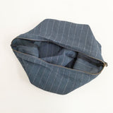 ARTS&SCIENCE リネンポーチ M 小物入れ ストライプ ポーチ ネイビー ホワイト レディース アーツ&サイエンス【中古】5-0618G∞