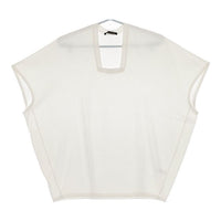 mizuiro-ind スクエアネック ノースリーブ Ｔシャツ カットソー オフホワイト レディース ミズイロインド【中古】5-0612S∞