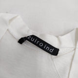 mizuiro-ind スクエアネック ノースリーブ Ｔシャツ カットソー オフホワイト レディース ミズイロインド【中古】5-0612S∞