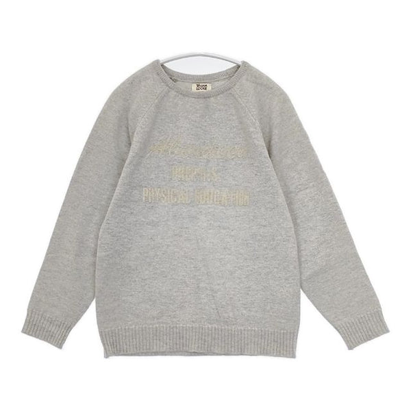 WILLIAM LOCKIE ラムウール ロゴ スコットランド製 セーター ニット グレー レディース ウィリアムロッキー【中古】5-1009T∞