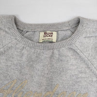 WILLIAM LOCKIE ラムウール ロゴ スコットランド製 セーター ニット グレー レディース ウィリアムロッキー【中古】5-1009T∞