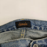 chimala DENIM VINTAGE STRAIGHT CUT ユーズド加工 サイズ30 定価51700円 デニムパンツ 22AW ライトブルー レディース チマラ【中古】5-0328G♪