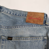 chimala DENIM VINTAGE STRAIGHT CUT ユーズド加工 サイズ30 定価51700円 デニムパンツ 22AW ライトブルー レディース チマラ【中古】5-0328G♪