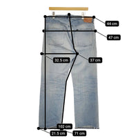 chimala DENIM VINTAGE STRAIGHT CUT ユーズド加工 サイズ30 定価51700円 デニムパンツ 22AW ライトブルー レディース チマラ【中古】5-0328G♪
