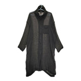 Y's LENO CLOTH STAND COLLAR DRESS 定価94600円 YH-D27-329 サイズ1 ワンピース ブラック レディース ワイズ/Yohji【中古】5-0328M♪