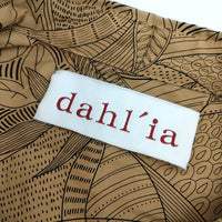dahl’ia 総柄 dop-229pp コットン ワンピース ライトブラウン ブラック レディース ダリア【中古】5-0412M△