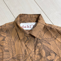 dahl’ia 総柄 dop-229pp コットン ワンピース ライトブラウン ブラック レディース ダリア【中古】5-0412M△