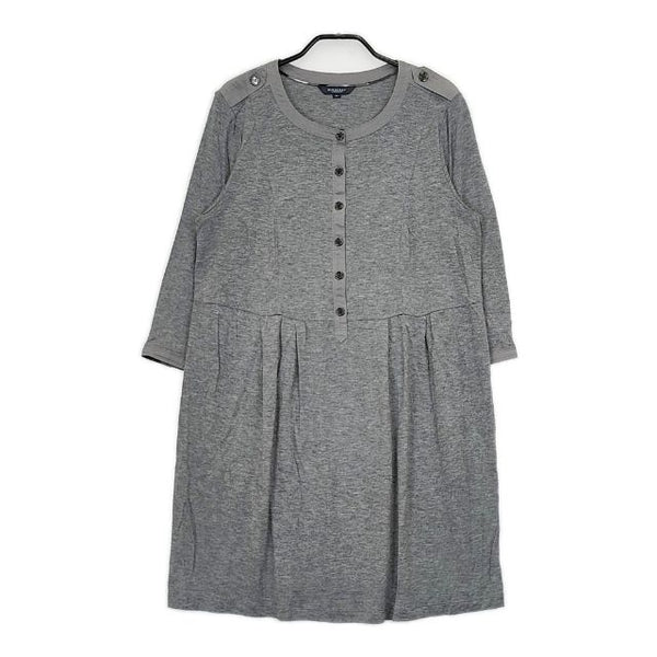 BURBERRY LONDON エポレット 日本製 テンセルウール ワンピース チュニック グレー レディース バーバリーロンドン【中古】5-0601M∞