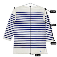 ORCIVAL バスクシャツ サイズ7 ビッグシルエット ボーダー 長袖Ｔシャツ カットソー ロンＴ ホワイト ブルー レディース オーシバル/オーチバル【中古】5-0601M∞