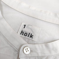 holk メディカルシャツ medical shirt  リボン コットン 長袖シャツ ホワイト レディース ホーク【中古】5-0412M△