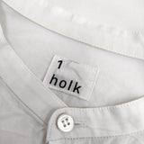 holk メディカルシャツ medical shirt  リボン コットン 長袖シャツ ホワイト レディース ホーク【中古】5-0412M△