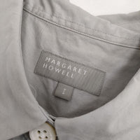 MARGARET HOWELL 578-3152005 COTTON POPLIN コットン 半袖シャツ 23SS グレー レディース マーガレットハウエル【中古】5-0612S∞