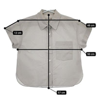 MARGARET HOWELL 578-3152005 COTTON POPLIN コットン 半袖シャツ 23SS グレー レディース マーガレットハウエル【中古】5-0612S∞