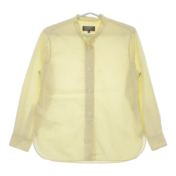 MARGARET HOWELL 578-4153009 SUPER FINE COTTON バンドカラー 長袖シャツ 24SS イエロー レディース マーガレットハウエル【中古】5-0412M△