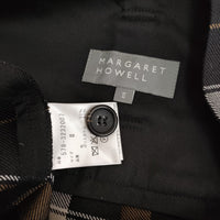 MARGARET HOWELL 578-3232007 TARTAN WOOL BLEND 定価74300円 プリーツ スカート 23AW 黒 茶 レディース マーガレットハウエル【中古】5-0228T♪