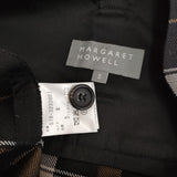 MARGARET HOWELL 578-3232007 TARTAN WOOL BLEND 定価74300円 プリーツ スカート 23AW 黒 茶 レディース マーガレットハウエル【中古】5-0228T♪