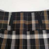 MARGARET HOWELL 578-3232007 TARTAN WOOL BLEND 定価74300円 プリーツ スカート 23AW 黒 茶 レディース マーガレットハウエル【中古】5-0228T♪