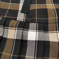 MARGARET HOWELL 578-3232007 TARTAN WOOL BLEND 定価74300円 プリーツ スカート 23AW 黒 茶 レディース マーガレットハウエル【中古】5-0228T♪