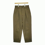 MHL. 595-4243502 LIGHT COTTON WOOL DRILL サイズ2 定価34100円 コットンウールパンツ 24AW カーキ レディース エムエイチエル【中古】5-0228T♪