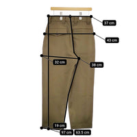MHL. 595-4243502 LIGHT COTTON WOOL DRILL サイズ2 定価34100円 コットンウールパンツ 24AW カーキ レディース エムエイチエル【中古】5-0228T♪