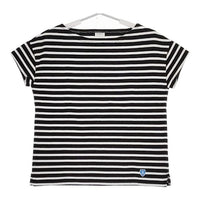 ORCIVAL ボーダー フランス製 フレンチスリーブ 半袖Ｔシャツ カットソー ホワイト ブラック レディース オーシバル/オーチバル【中古】5-0612S∞