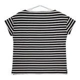 ORCIVAL ボーダー フランス製 フレンチスリーブ 半袖Ｔシャツ カットソー ホワイト ブラック レディース オーシバル/オーチバル【中古】5-0612S∞
