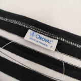 ORCIVAL ボーダー フランス製 フレンチスリーブ 半袖Ｔシャツ カットソー ホワイト ブラック レディース オーシバル/オーチバル【中古】5-0612S∞
