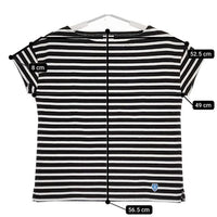 ORCIVAL ボーダー フランス製 フレンチスリーブ 半袖Ｔシャツ カットソー ホワイト ブラック レディース オーシバル/オーチバル【中古】5-0612S∞