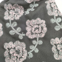mina perhonen za9142 yula drop bag ドロップバッグ 刺繍 ハンドバッグ チャコールグレー ピンク レディース ミナペルホネン【中古】5-0409G◎