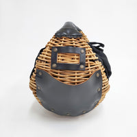 ebagos DearMs. ブライダルレザー 牛革 紅籐 カゴバッグ かごバッグ ベージュ ブラック レディース エバゴス【中古】5-0409G◎