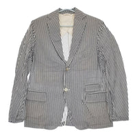 ARTS&SCIENCE 011-00252-019 サイズ2 ストライプ テーラードジャケット ネイビー ホワイト レディース アーツ&サイエンス【中古】5-0411M♪