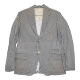 ARTS&SCIENCE 011-00252-019 サイズ2 ストライプ テーラードジャケット ネイビー ホワイト レディース アーツ&サイエンス【中古】5-0411M♪