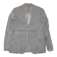 ARTS&SCIENCE 011-00252-019 サイズ2 ストライプ テーラードジャケット ネイビー ホワイト レディース アーツ&サイエンス【中古】5-0411M♪