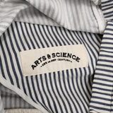 ARTS&SCIENCE 011-00252-019 サイズ2 ストライプ テーラードジャケット ネイビー ホワイト レディース アーツ&サイエンス【中古】5-0411M♪