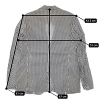ARTS&SCIENCE 011-00252-019 サイズ2 ストライプ テーラードジャケット ネイビー ホワイト レディース アーツ&サイエンス【中古】5-0411M♪