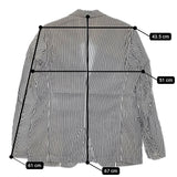 ARTS&SCIENCE 011-00252-019 サイズ2 ストライプ テーラードジャケット ネイビー ホワイト レディース アーツ&サイエンス【中古】5-0411M♪