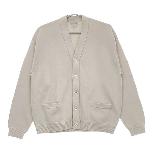 Steven Alan CORD COTTON V-NECK SHORT CARDIGAN BOLD FIT コットン カーディガン ライトグレー メンズ スティーブンアラン【中古】5-0417M∞