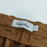 Steven Alan DOUBLECLOTH SLOW TAPERED-JUST ポリエステルウール センタープレススラックス パンツ ブラウン メンズ スティーブンアラン【中古】5-0417G∞