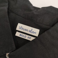 Steven Alan 60 TYPEWRITER SINGLE NEEDLE BOX SHIRT-BOLD コットン 長袖シャツ ブラック メンズ スティーブンアラン【中古】5-0417M∞