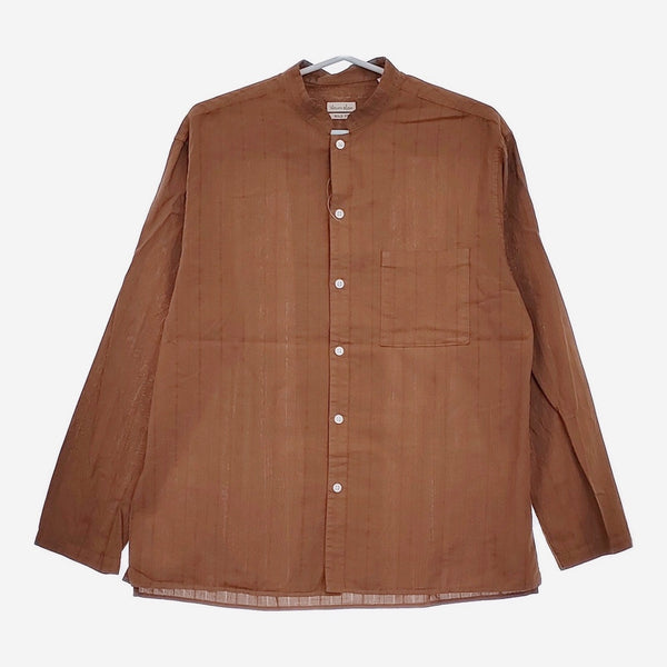Steven Alan O/DY DBY COOK SHIRT/シャツ BOLD FIT サイズS 定価17600円 ストライプ 長袖 ブラウン メンズ スティーブンアラン【中古】5-0411M♪