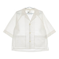 MHL. DRY COTTON RAMIE POPLIN 596-0150519 S コットンリネン 七分袖 シャツジャケット ホワイト メンズ エムエイチエル【中古】5-0411M♪