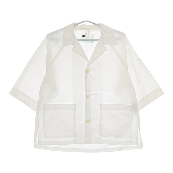 MHL. DRY COTTON RAMIE POPLIN 596-0150519 S コットンリネン 七分袖 シャツジャケット ホワイト メンズ エムエイチエル【中古】5-0411M♪