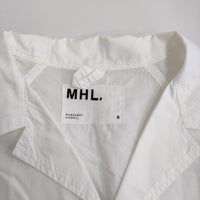 MHL. DRY COTTON RAMIE POPLIN 596-0150519 S コットンリネン 七分袖 シャツジャケット ホワイト メンズ エムエイチエル【中古】5-0411M♪
