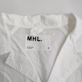 MHL. DRY COTTON RAMIE POPLIN 596-0150519 S コットンリネン 七分袖 シャツジャケット ホワイト メンズ エムエイチエル【中古】5-0411M♪