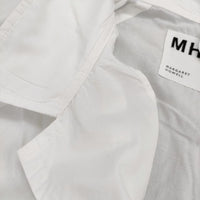 MHL. DRY COTTON RAMIE POPLIN 596-0150519 S コットンリネン 七分袖 シャツジャケット ホワイト メンズ エムエイチエル【中古】5-0411M♪