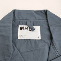 MHL. DRY COTTON RAMIE POPLIN 596-0150519 S コットンリネン 七分袖 シャツジャケット 20SS ブルーグレー メンズ エムエイチエル【中古】5-0411M♪