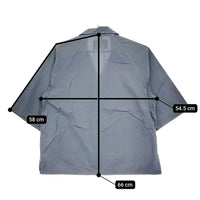 MHL. DRY COTTON RAMIE POPLIN 596-0150519 S コットンリネン 七分袖 シャツジャケット 20SS ブルーグレー メンズ エムエイチエル【中古】5-0411M♪