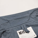 MHL. DRY COTTON RAMIE POPLIN 596-0150519 S コットンリネン 七分袖 シャツジャケット 20SS ブルーグレー メンズ エムエイチエル【中古】5-0411M♪